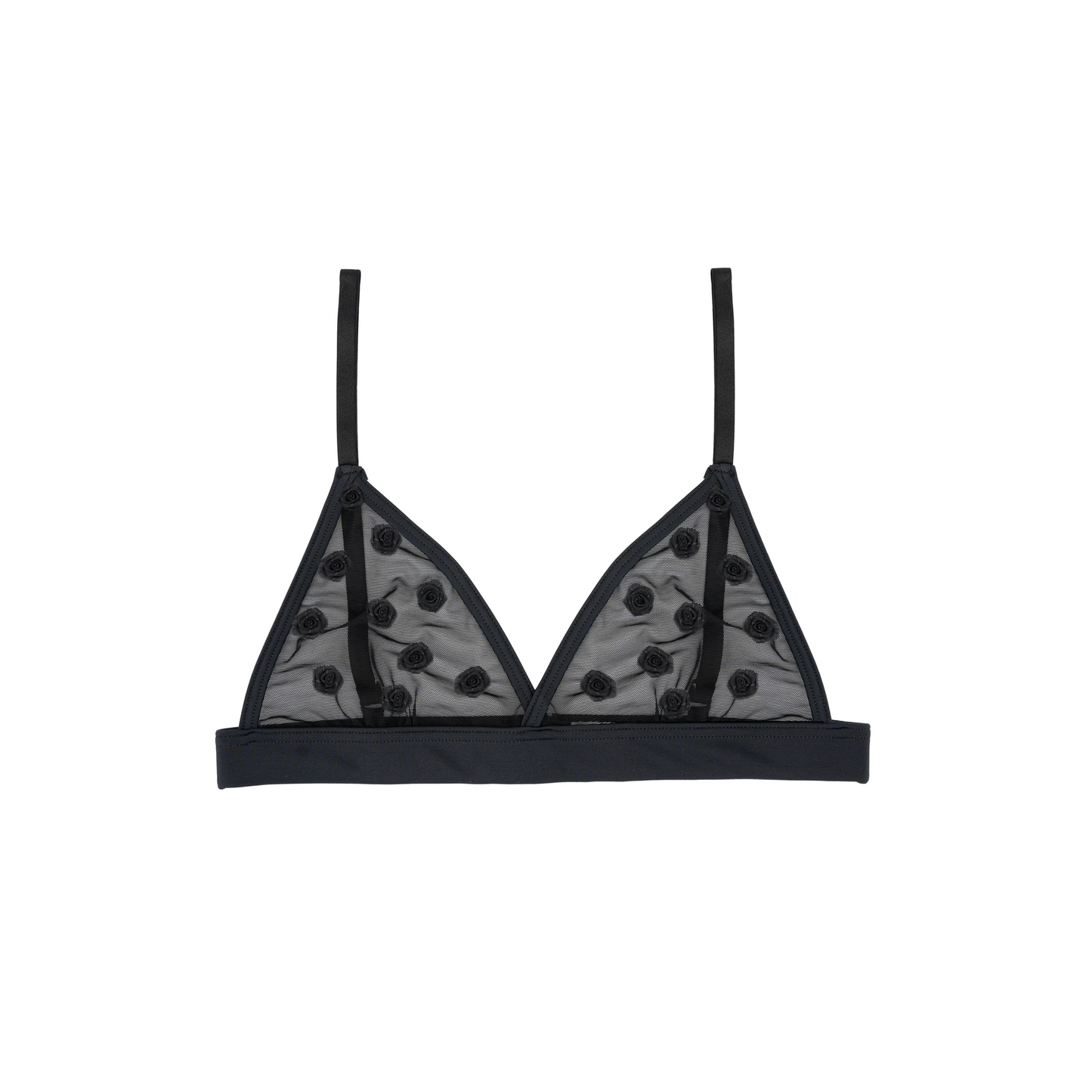 Bra Scilla con micro rose in organza applicate - Èlla