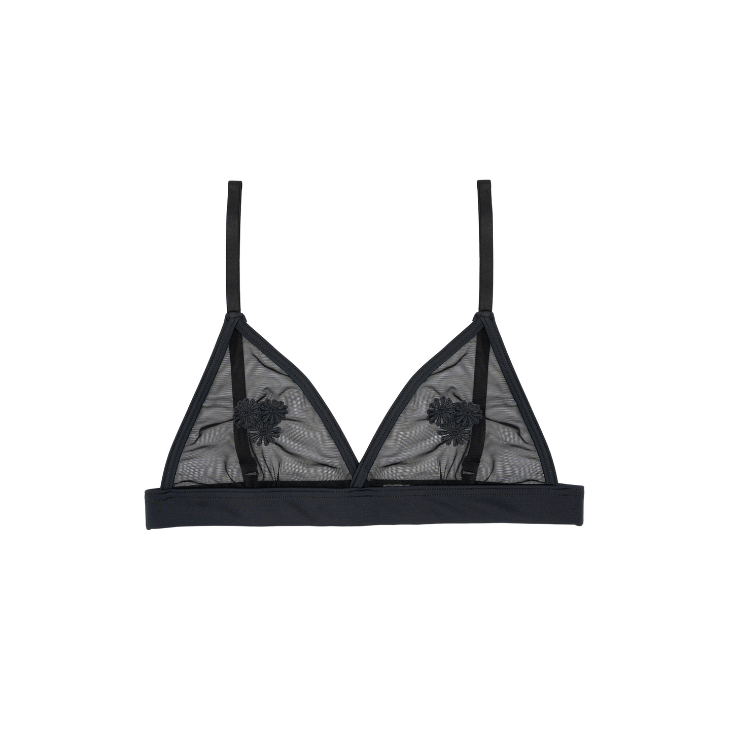 Bra Scilla con applicazioni floreali in pizzo macramè nero - Èlla